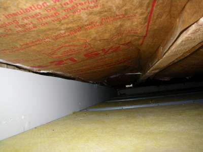 Inspection above ceiling tiles.